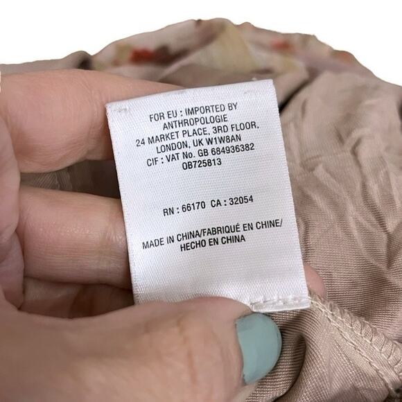 Anthropologie Meadow Rue Crushed Velvet Blouse Small Floral Balloon Sleeve Pink - Picture 6 of 10